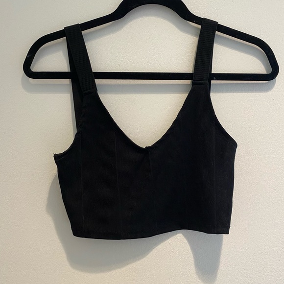 Zara Trafuluc Black V-neck Crop Top - Picture 2 of 4